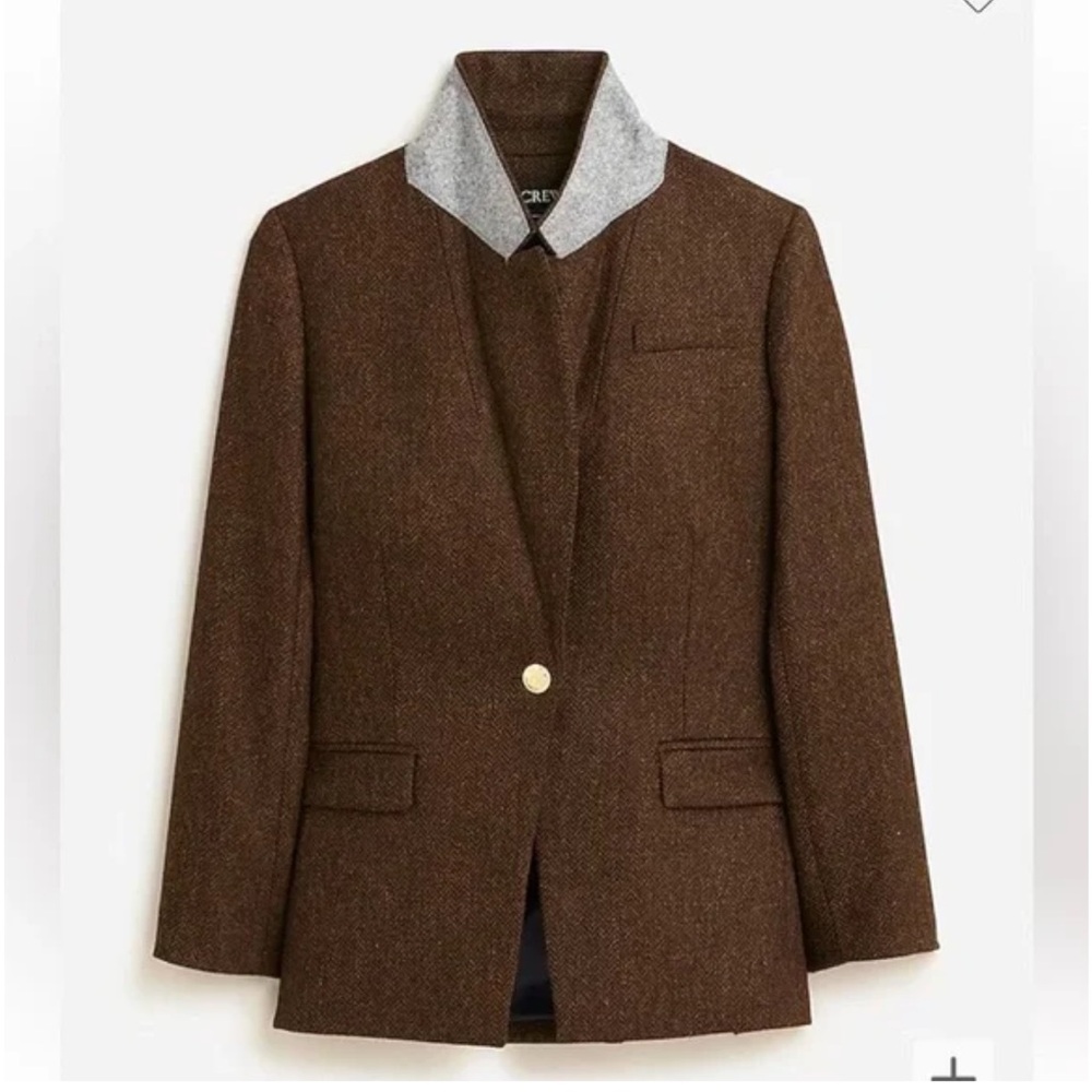 J. Crew Willa blazer in brown herringbone BU022 wool jacket - Picture 3 of 7
